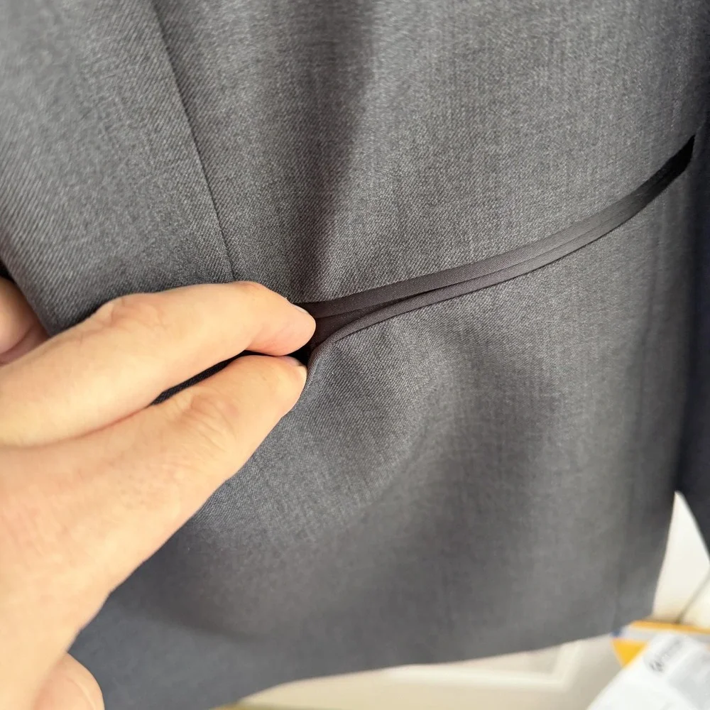 Vera Wang Men's Tuxedo Jacket 54R Gray Wool Satin Trim Formal Blazer Notch Lapel